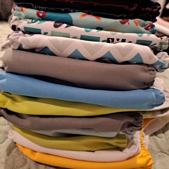 LOT of Cloth Diapers + Inserts (12 diapers/24 inserts) - Picture 1 of 6